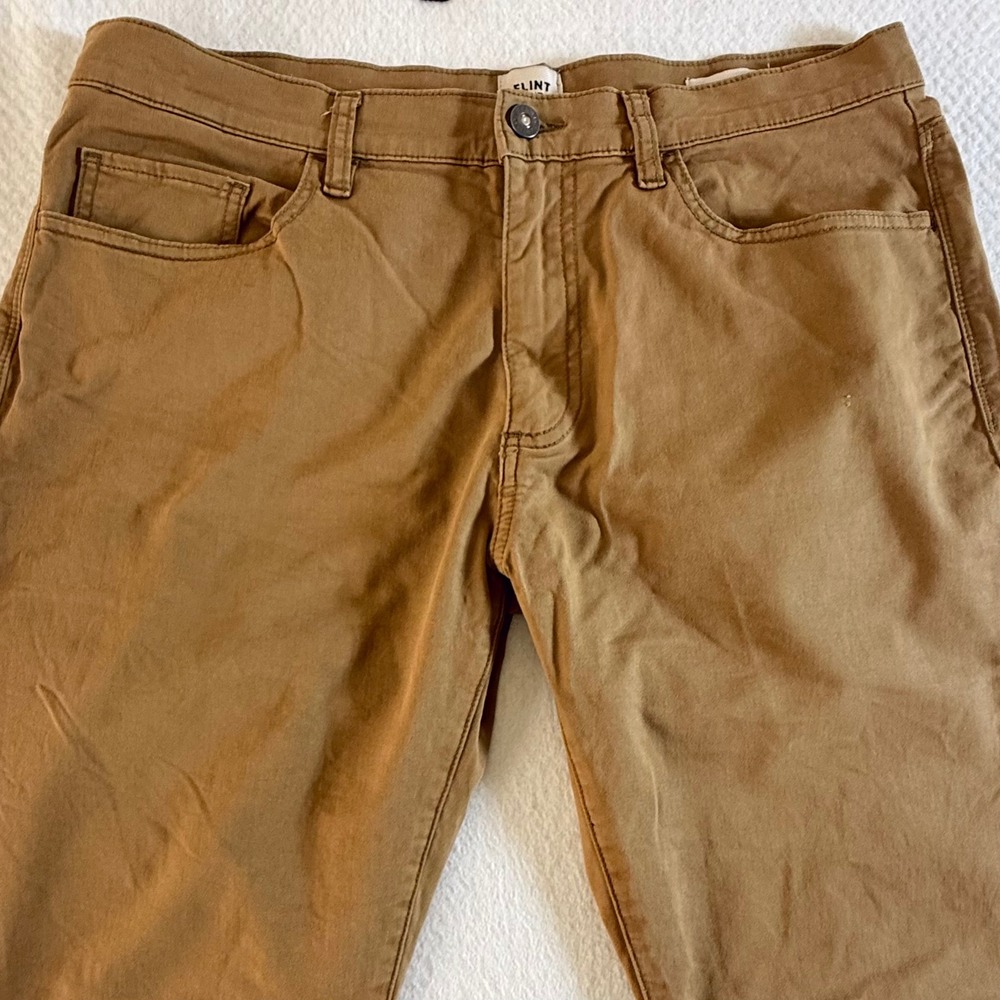 Flint and Tinder 365 Pant Mens 34x32 Slim Fit Stretch Chino Brown